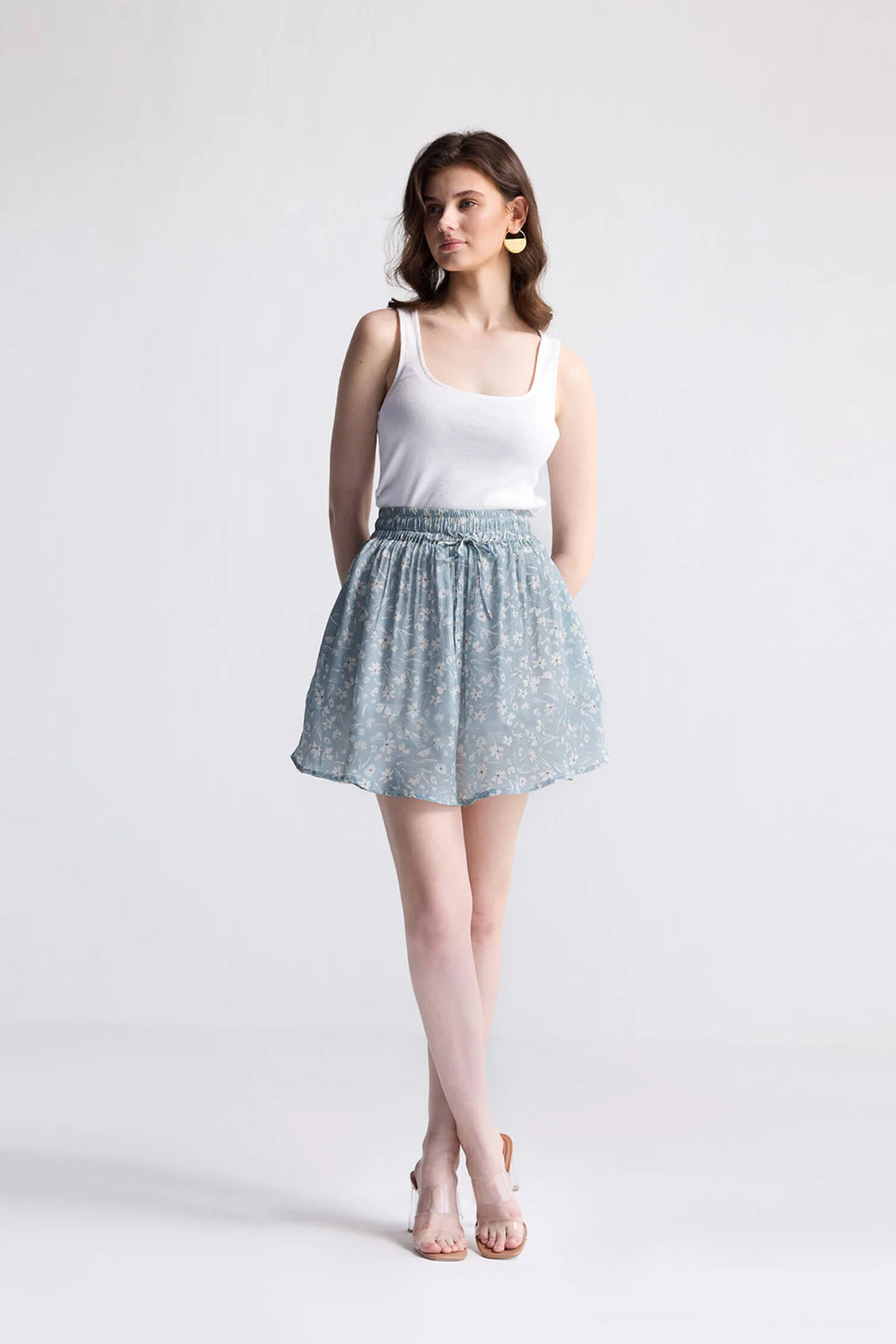 Drawstring Short Skirt